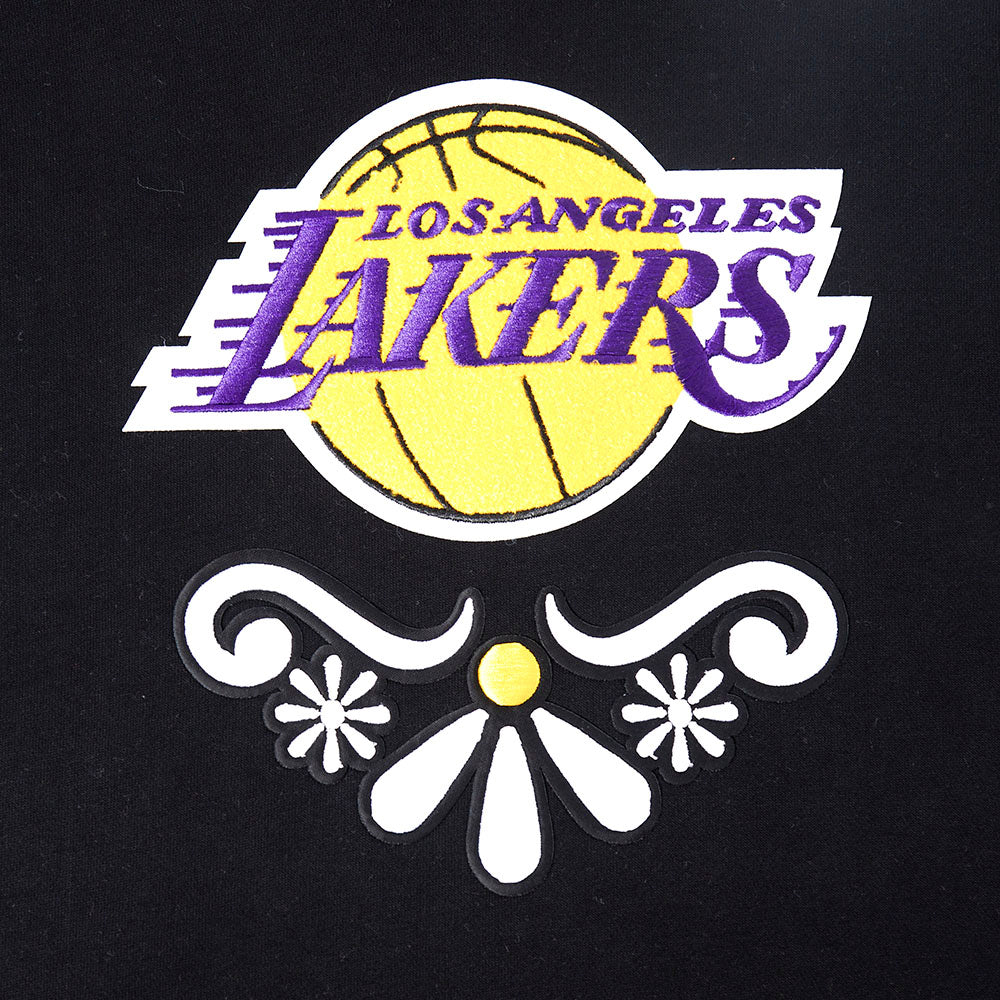 NBA LOS ANGELES LAKERS SUGAR SKULL MEN'S FLEECE PULLOVER HOODIE (BLACK)