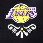 NBA LOS ANGELES LAKERS SUGAR SKULL MEN'S FLEECE PULLOVER HOODIE (BLACK)