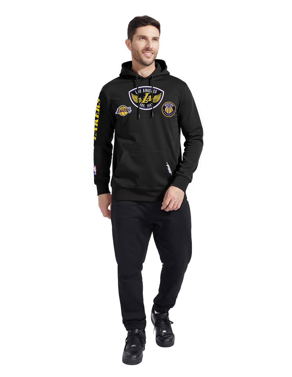 NBA LOS ANGELES LAKERS BORN FOR SPORT CHANDAIL À CAPUCHON EN MOLLETON POUR HOMME (NOIR)
