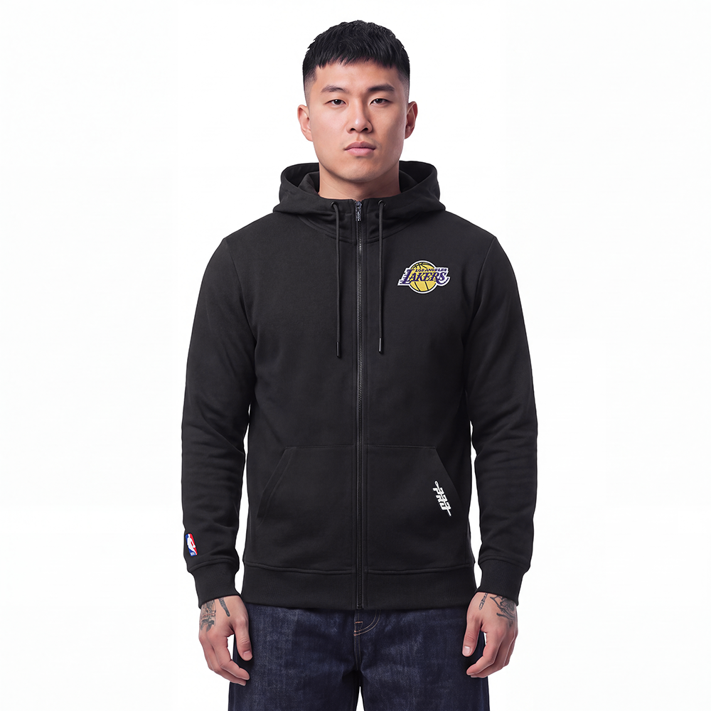 NBA LOS ANGELES LAKERS CLASSIC ICON CHANDAIL À CAPUCHON À GLISSIÈRE POUR HOMME (NOIR)