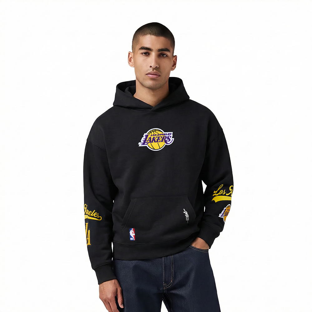 NBA LOS ANGELES LAKERS LIVING LARGE MEN'S PULLOVER HOODIE (BLACK)