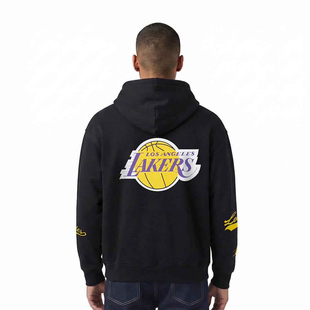 NBA LOS ANGELES LAKERS LIVING LARGE MEN'S PULLOVER HOODIE (BLACK)