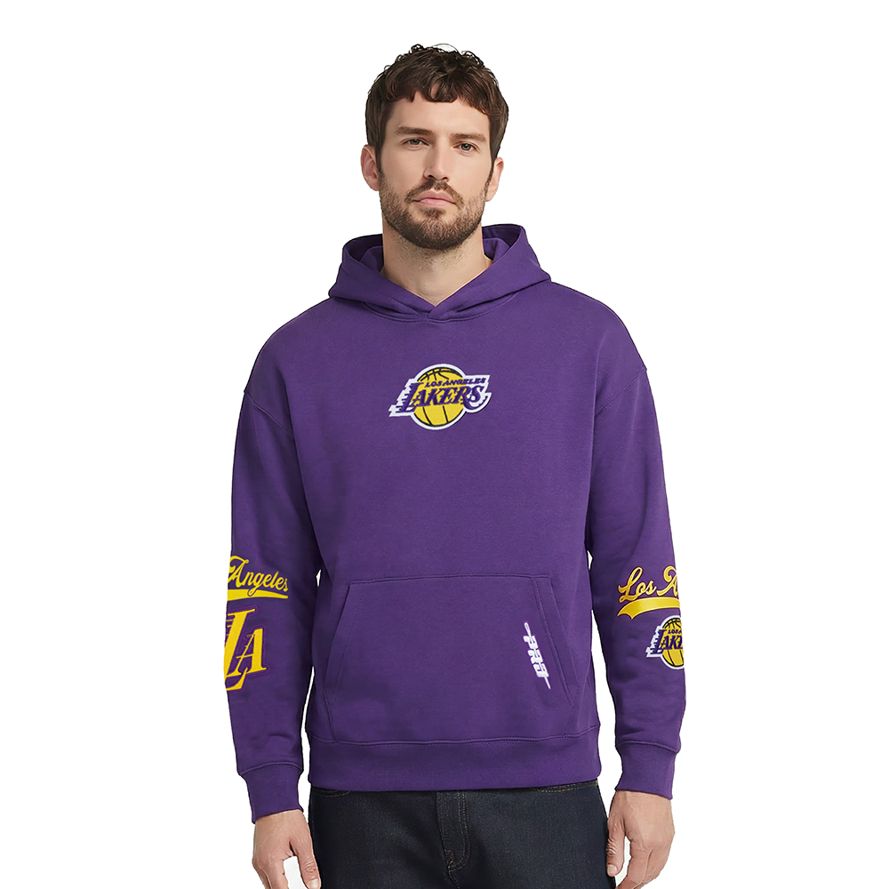 NBA LOS ANGELES LAKERS LIVING LARGE MEN'S PULLOVER HOODIE (PURPLE)