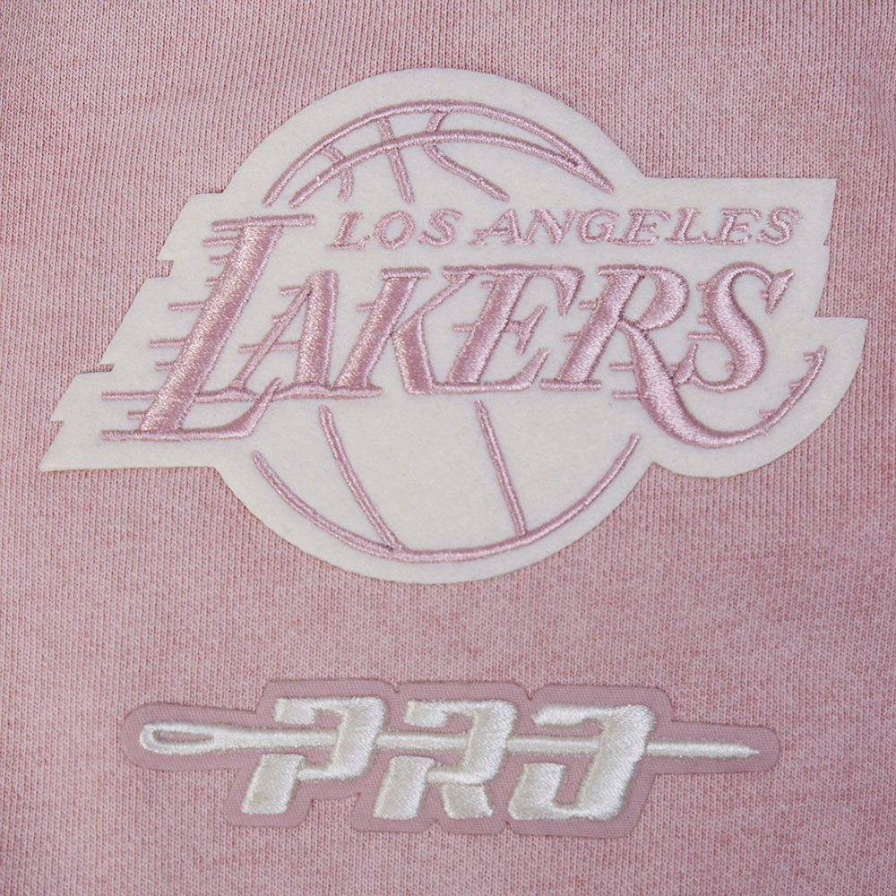 NBA LOS ANGELES LAKERS STREET TEAM MEN'S ENZYME WASH DS FT CREWNECK (WASHED MAUVE)