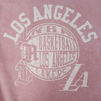 NBA LOS ANGELES LAKERS STREET TEAM MEN'S ENZYME WASH DS FT CREWNECK (WASHED MAUVE)