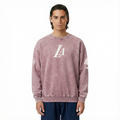 NBA LOS ANGELES LAKERS STREET TEAM MEN'S ENZYME WASH DS FT CREWNECK (WASHED MAUVE)