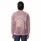 NBA LOS ANGELES LAKERS STREET TEAM MEN'S ENZYME WASH DS FT CREWNECK (WASHED MAUVE)