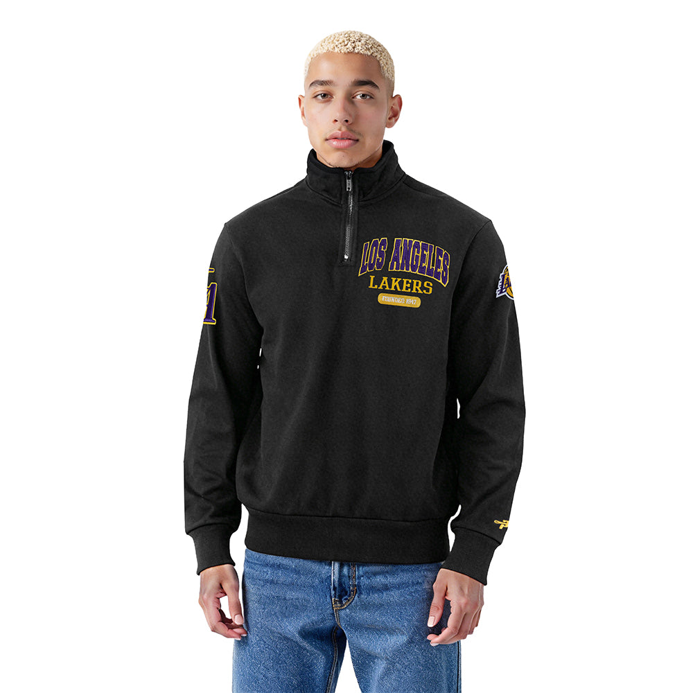 NBA LOS ANGELES LAKERS CITY ARCH MEN'S FLC 1/4 ZIP (BLACK)