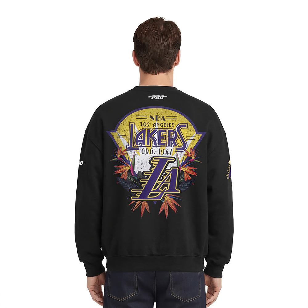 NBA LOS ANGELES LAKERS PARADISE MEN'S CREWNECK SWEATSHIRT (BLACK)
