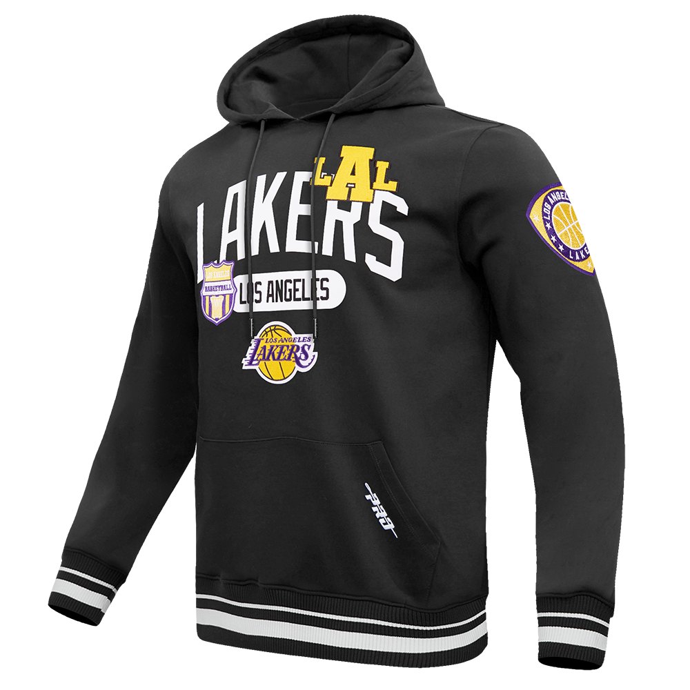 NBA LOS ANGELES LAKERS LETTERMAN CHANDAIL À CAPUCHON POUR HOMME (NOIR)