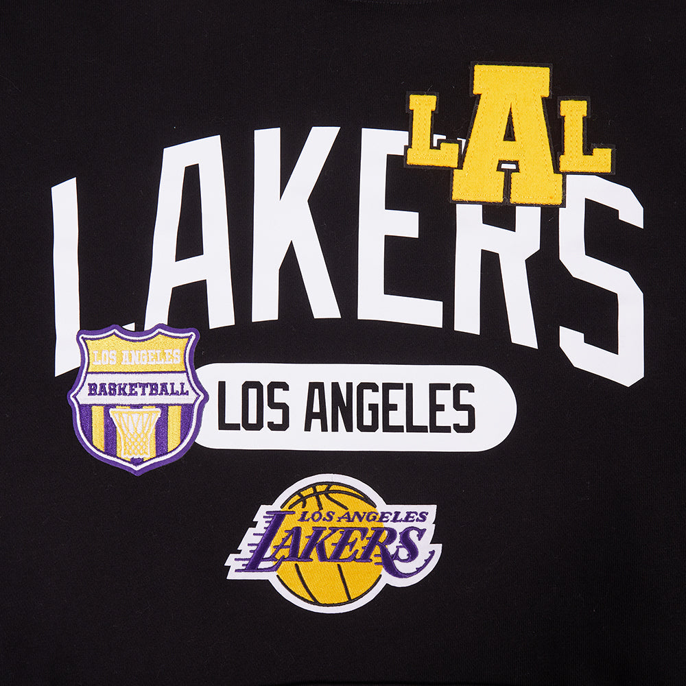 NBA LOS ANGELES LAKERS LETTERMAN CHANDAIL À CAPUCHON POUR HOMME (NOIR)