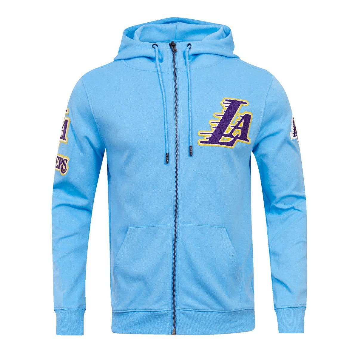 NBA LOS ANGELES LAKERS CLASSIC CHENILLE CHANDAIL À CAPUCHON À GLISSIÈRE POUR HOMME (BLEU UNIVERSITÉ)