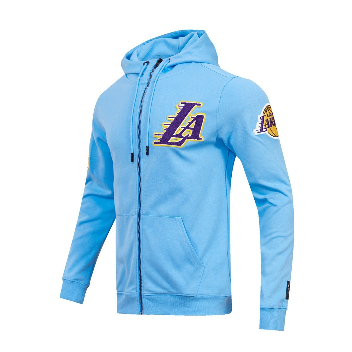 NBA LOS ANGELES LAKERS CLASSIC CHENILLE MEN'S FULL ZIP PULLOVER HOODIE (UNIVERSITY BLUE)