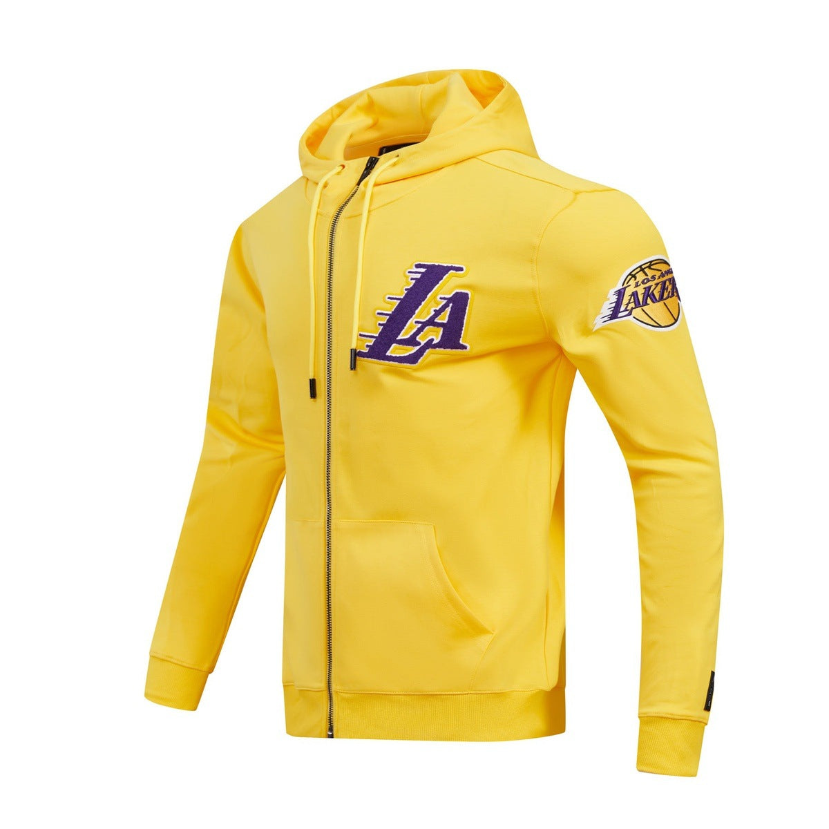 NBA LOS ANGELES LAKERS CLASSIC CHENILLE MEN'S FULL ZIP PULLOVER HOODIE (YELLOW)