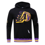 NBA LOS ANGELES LAKERS MASHUP MEN'S RIB PULLOVER HOODIE (BLACK/PURPLE)