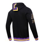 NBA LOS ANGELES LAKERS MASHUP MEN'S RIB PULLOVER HOODIE (BLACK/PURPLE)