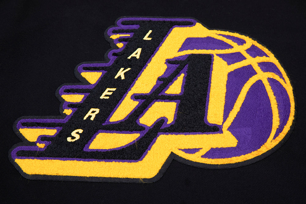 NBA LOS ANGELES LAKERS MASHUP MEN'S RIB PULLOVER HOODIE (BLACK/PURPLE)