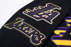 NBA LOS ANGELES LAKERS MASHUP MEN'S RIB PULLOVER HOODIE (BLACK/PURPLE)