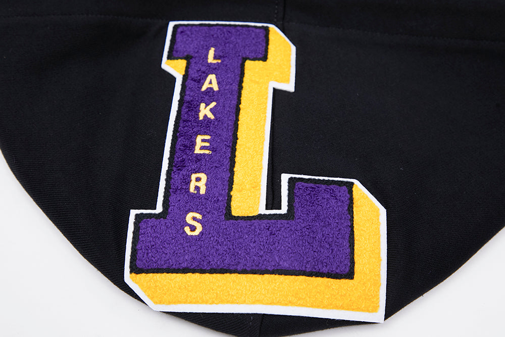 NBA LOS ANGELES LAKERS MASHUP MEN'S RIB PULLOVER HOODIE (BLACK/PURPLE)