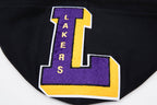 NBA LOS ANGELES LAKERS MASHUP MEN'S RIB PULLOVER HOODIE (BLACK/PURPLE)