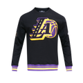 NBA LOS ANGELES LAKERS MASHUP MEN'S RIB CREWNECK (BLACK/PURPLE)