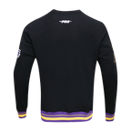 NBA LOS ANGELES LAKERS MASHUP MEN'S RIB CREWNECK (BLACK/PURPLE)