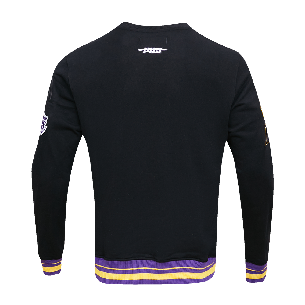 NBA LOS ANGELES LAKERS MASHUP MEN'S RIB CREWNECK (BLACK/PURPLE)