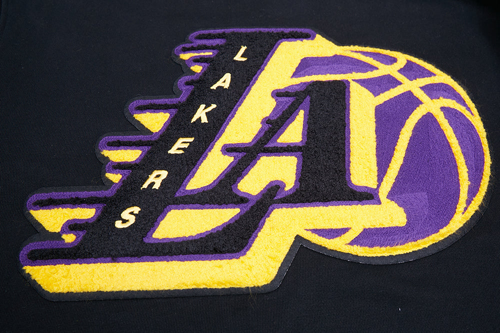 NBA LOS ANGELES LAKERS MASHUP MEN'S RIB CREWNECK (BLACK/PURPLE)