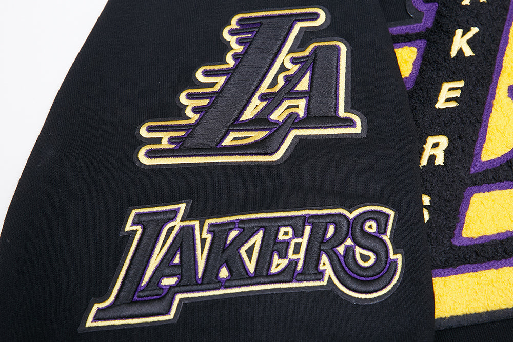 NBA LOS ANGELES LAKERS MASHUP MEN'S RIB CREWNECK (BLACK/PURPLE)