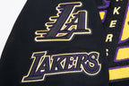 NBA LOS ANGELES LAKERS MASHUP MEN'S RIB CREWNECK (BLACK/PURPLE)
