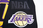 NBA LOS ANGELES LAKERS MASHUP MEN'S RIB CREWNECK (BLACK/PURPLE)