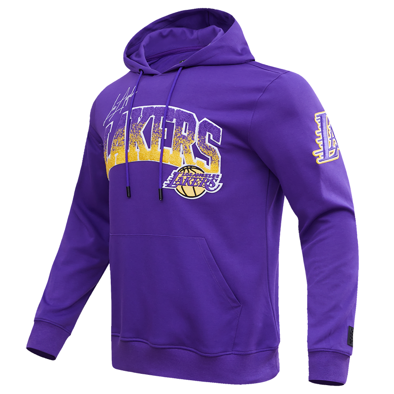 NBA LOS ANGELES LAKERS GRADIENT LOGO MEN'S PO HOODIE (PURPLE)