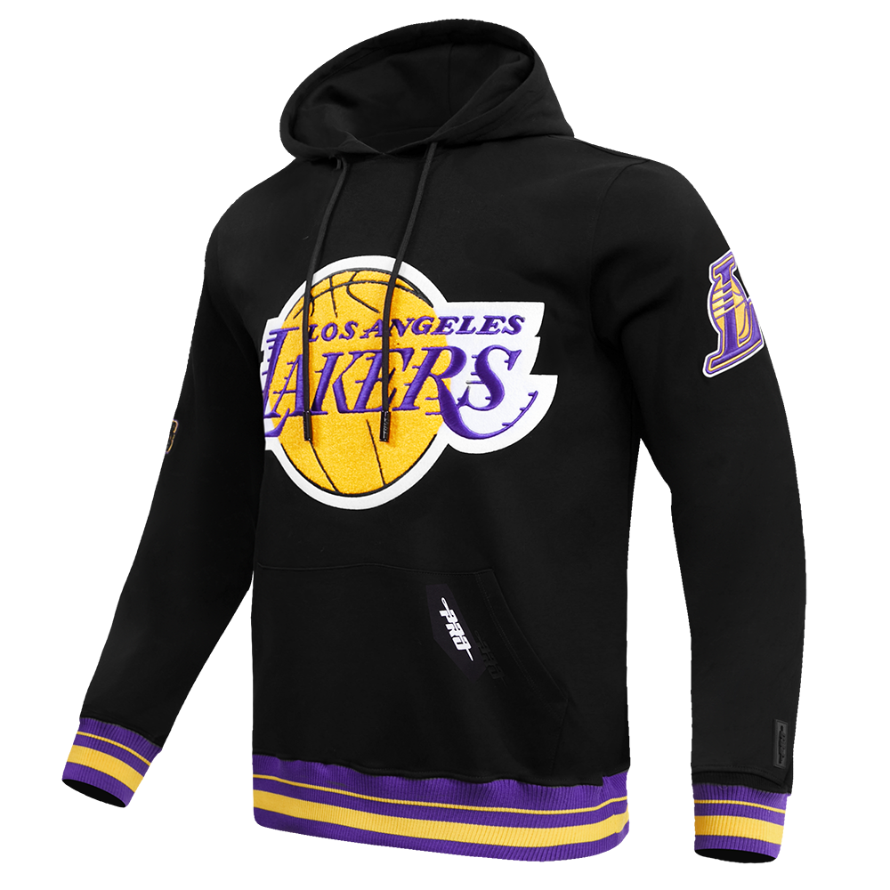 NBA LOS ANGELES LAKERS RETRO CLASSIC MEN'S PULLOVER HOODIE (BLACK/PURPLE/YELLOW)