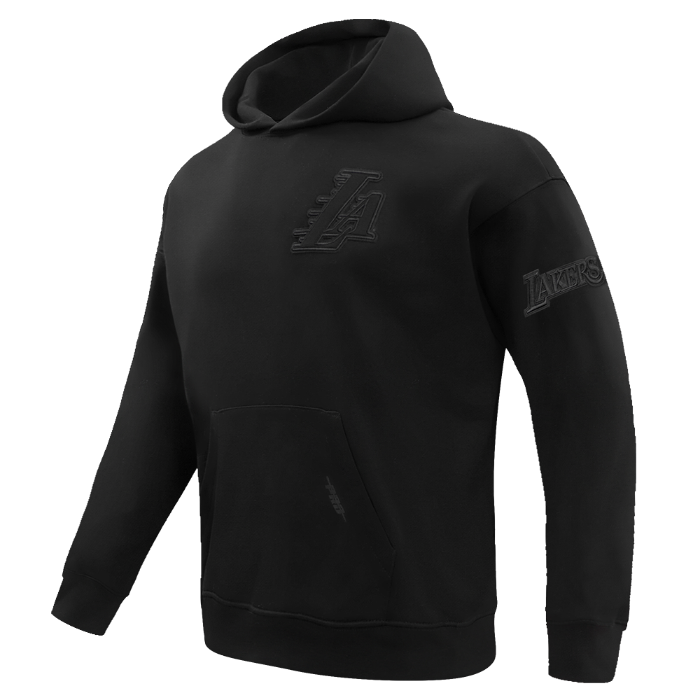 NBA LOS ANGELES LAKERS NEUTRAL DROP SHOULDER FLEECE PULLOVER HOODIE (BLACK)