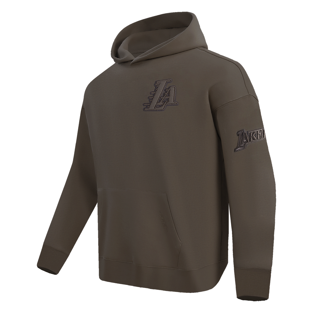 NBA LOS ANGELES LAKERS NEUTRAL MEN'S DROP SHOULDER PULLOVER HOODIE (DARK TAUPE)