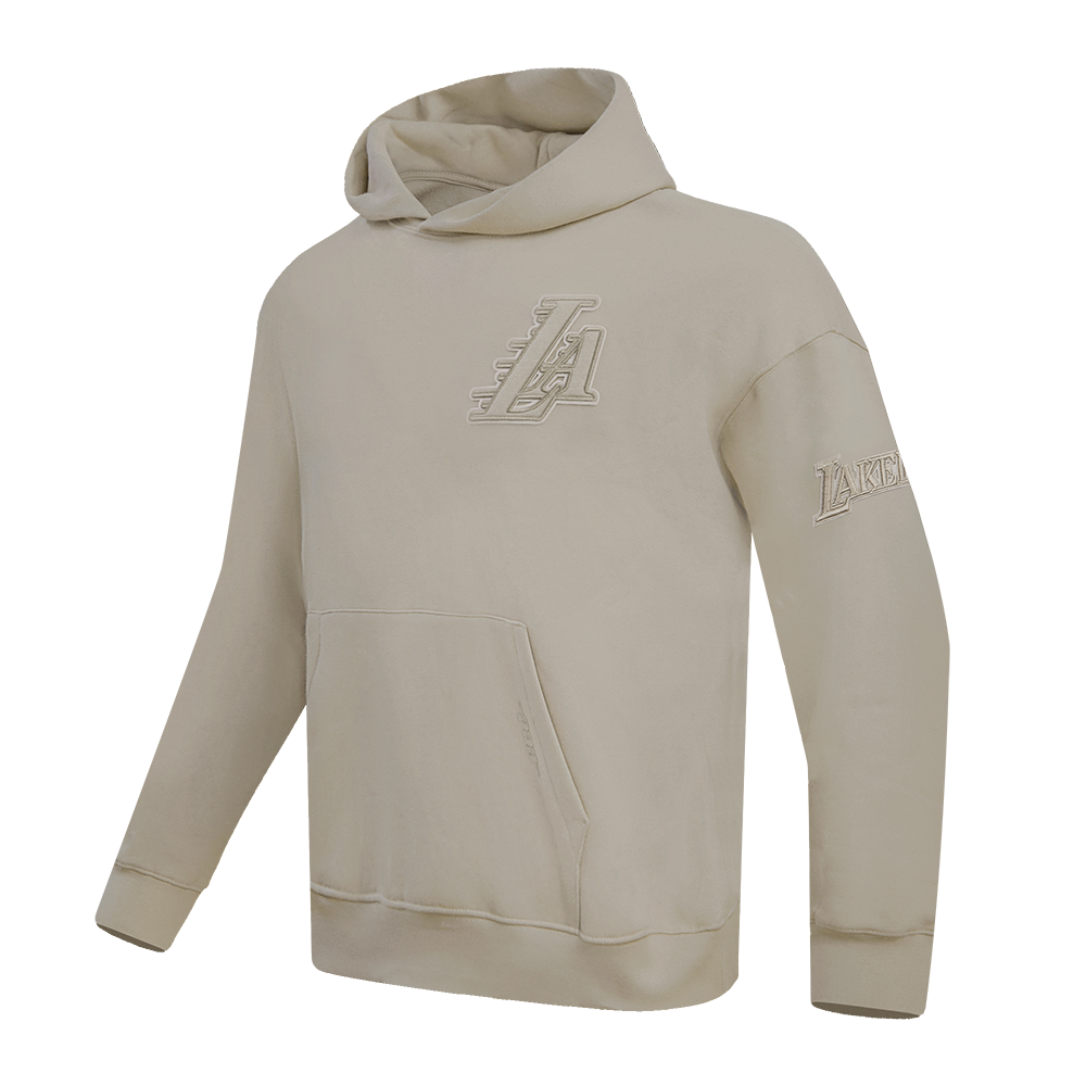 NBA LOS ANGELES LAKERS NEUTRAL DROP SHOULDER FLEECE PULLOVER HOODIE (TAUPE)