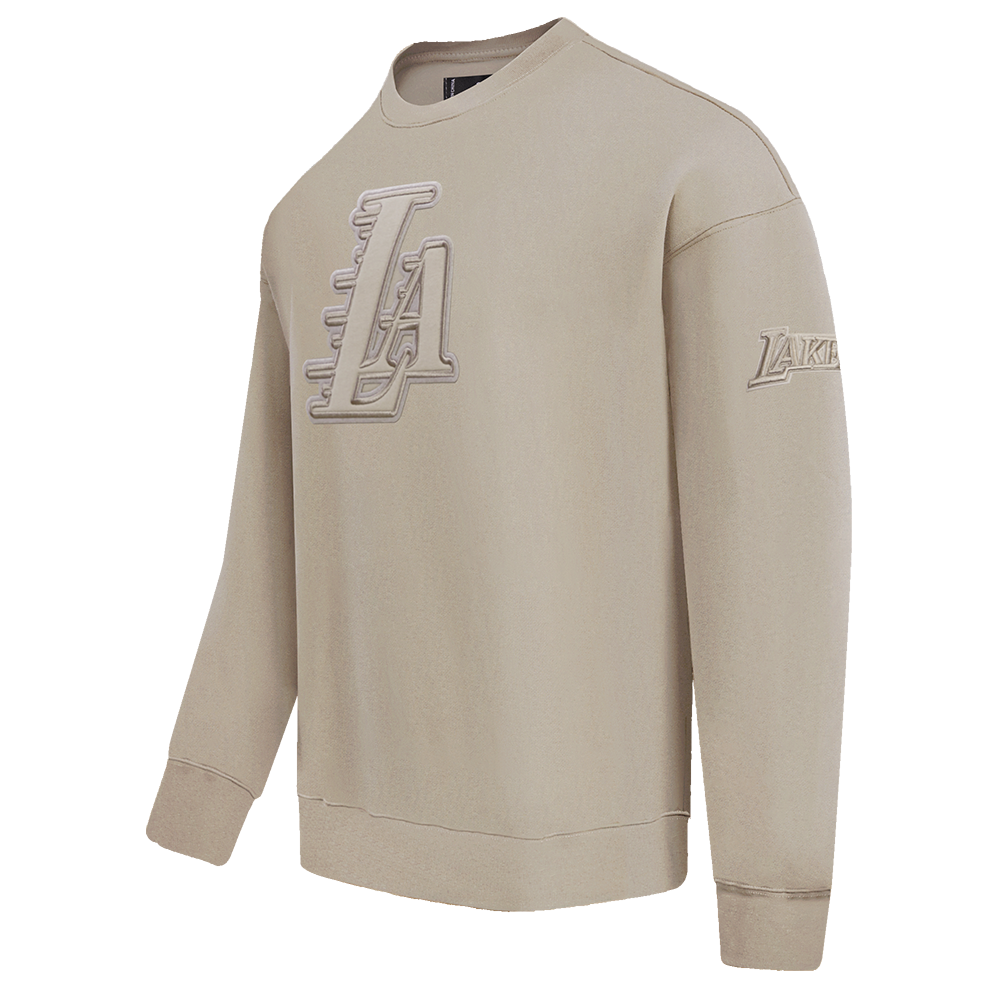 NBA LOS ANGELES LAKERS NEUTRAL DROP SHOULDER FLEECE CREWNECK (TAUPE)