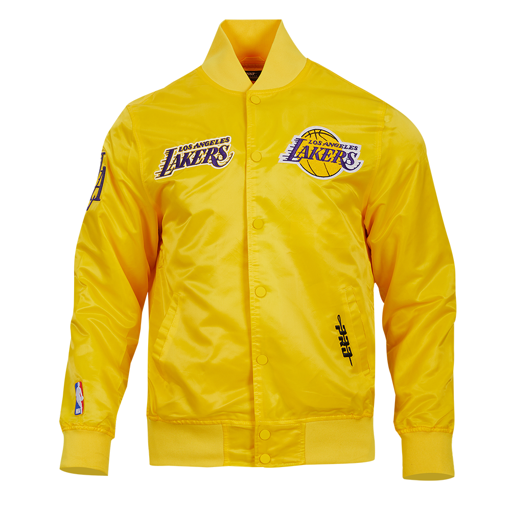 NBA LOS ANGELES LAKERS SOUVENIR MEN'S SATIN JACKET (YELLOW)