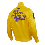 NBA LOS ANGELES LAKERS SOUVENIR MEN'S SATIN JACKET (YELLOW)