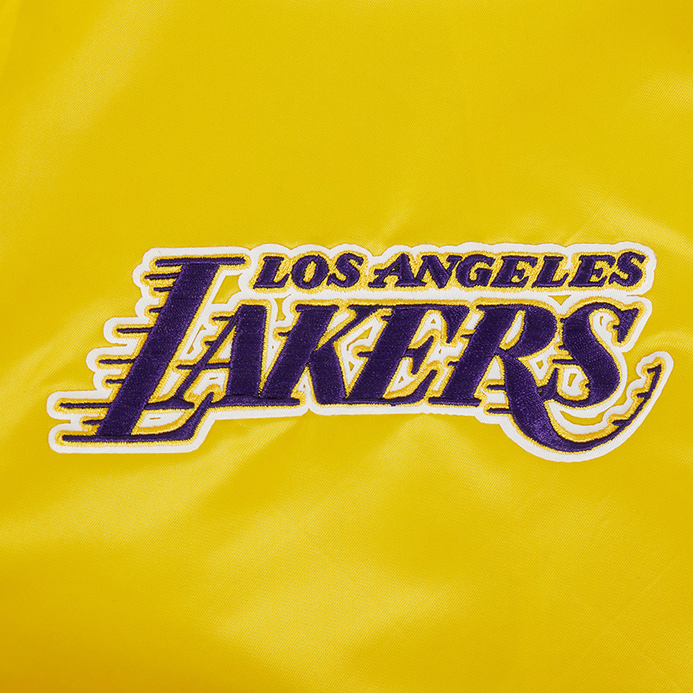 NBA LOS ANGELES LAKERS SOUVENIR MEN'S SATIN JACKET (YELLOW)