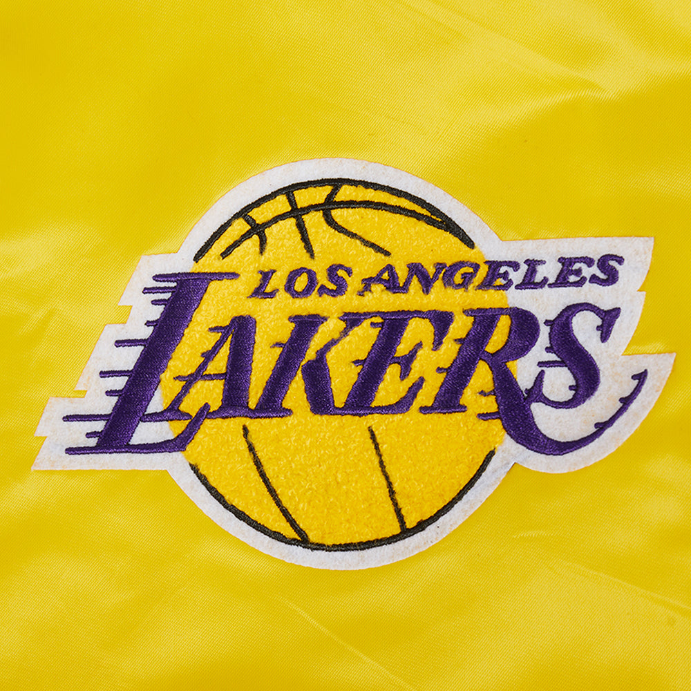 NBA LOS ANGELES LAKERS SOUVENIR MEN'S SATIN JACKET (YELLOW)