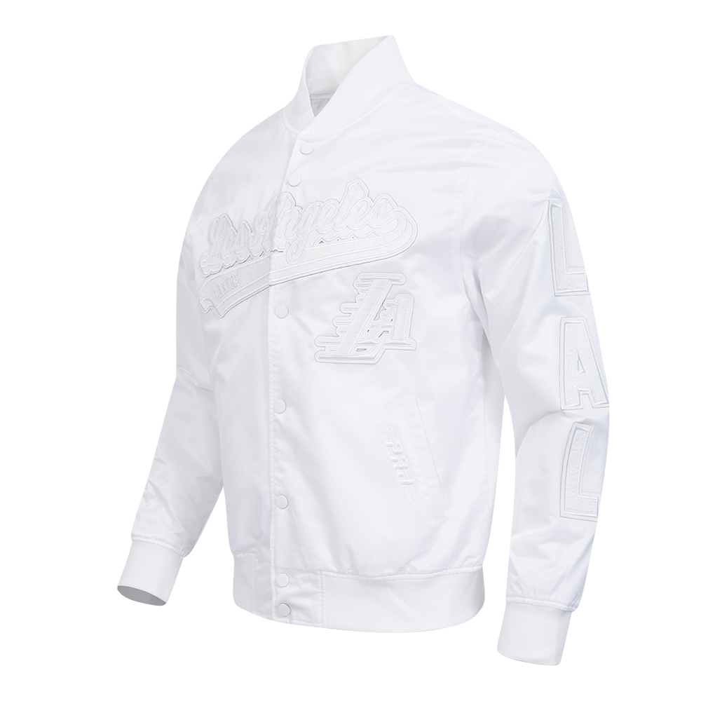 NBA LOS ANGELES LAKERS WHITE OUT BLOUSON EN SATIN POUR HOMME (BLANC)