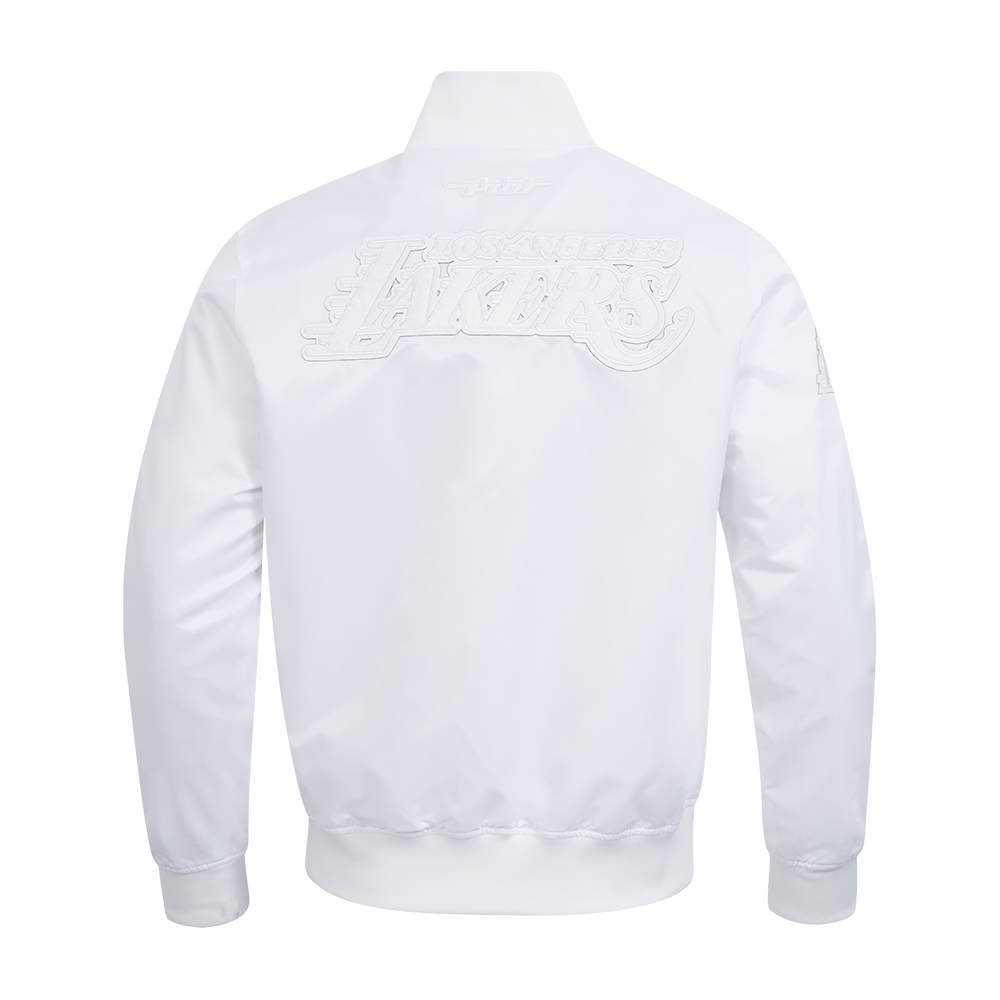 NBA LOS ANGELES LAKERS WHITE OUT BLOUSON EN SATIN POUR HOMME (BLANC)