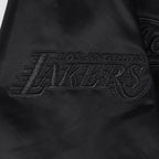 NBA LOS ANGELES LAKERS BLACKOUT MEN'S SATIN JACKET (BLACK)