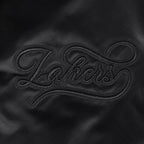 NBA LOS ANGELES LAKERS BLACKOUT MEN'S SATIN JACKET (BLACK)