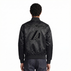 NBA LOS ANGELES LAKERS BLACKOUT MEN'S SATIN JACKET (BLACK)