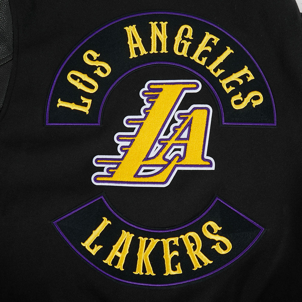 NBA LOS ANGELES LAKERS BORN FOR SPORT MEN'S WOOL VARSITY JACKET (JET BLACK)