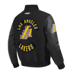 NBA LOS ANGELES LAKERS BORN FOR SPORT MEN'S WOOL VARSITY JACKET (JET BLACK)