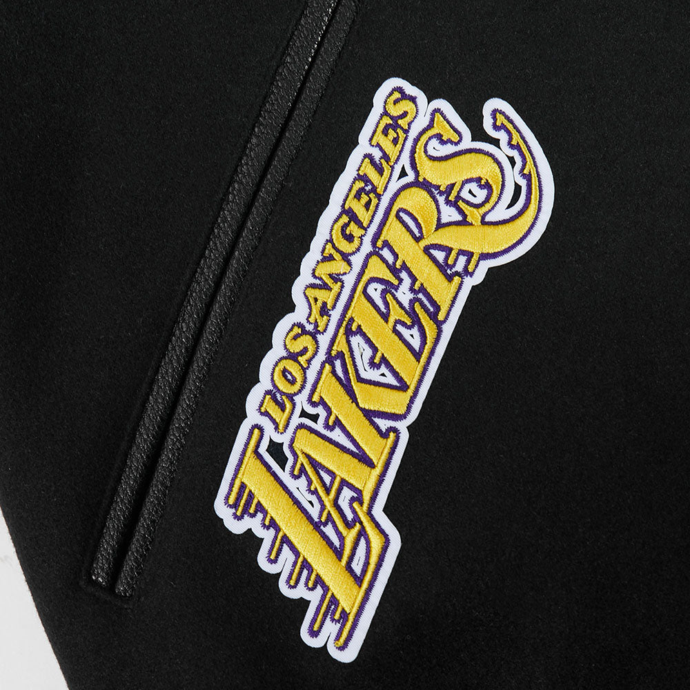 NBA LOS ANGELES LAKERS BORN FOR SPORT MEN'S WOOL VARSITY JACKET (JET BLACK)