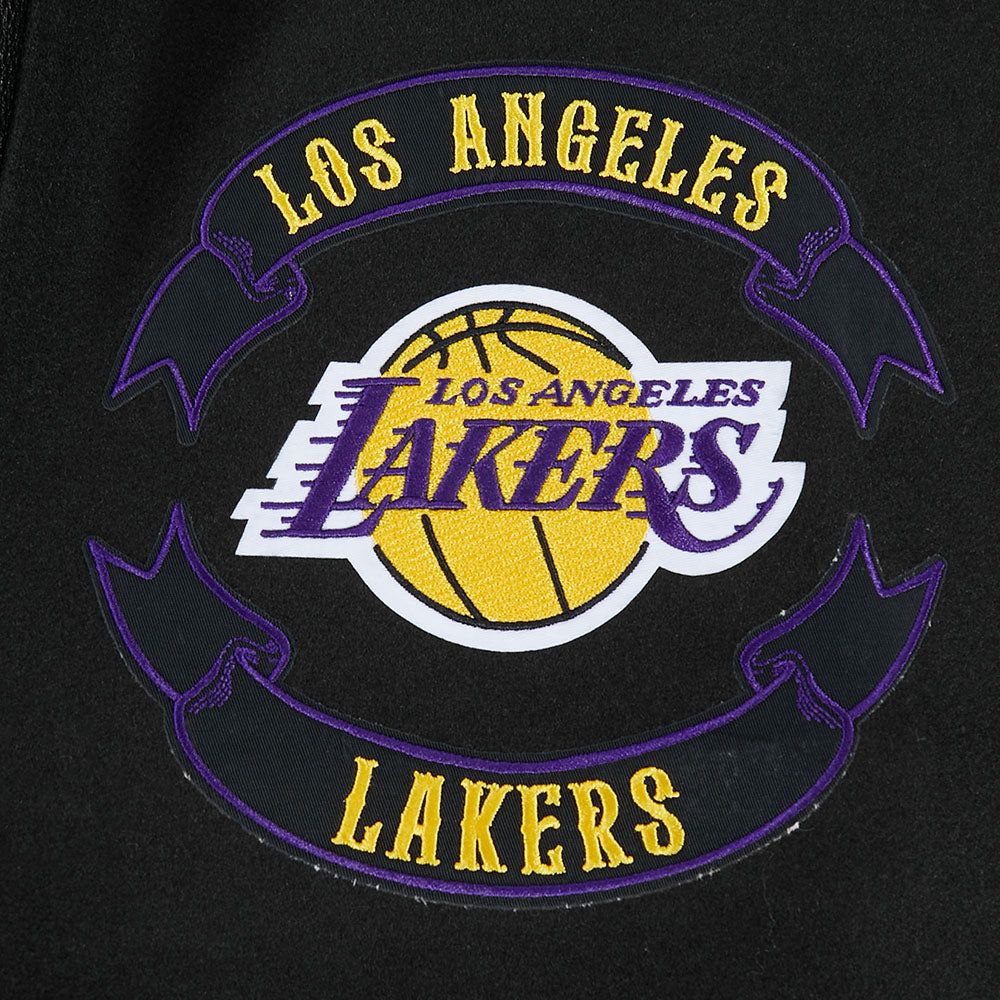NBA LOS ANGELES LAKERS BORN FOR SPORT MEN'S WOOL VARSITY JACKET (JET BLACK)